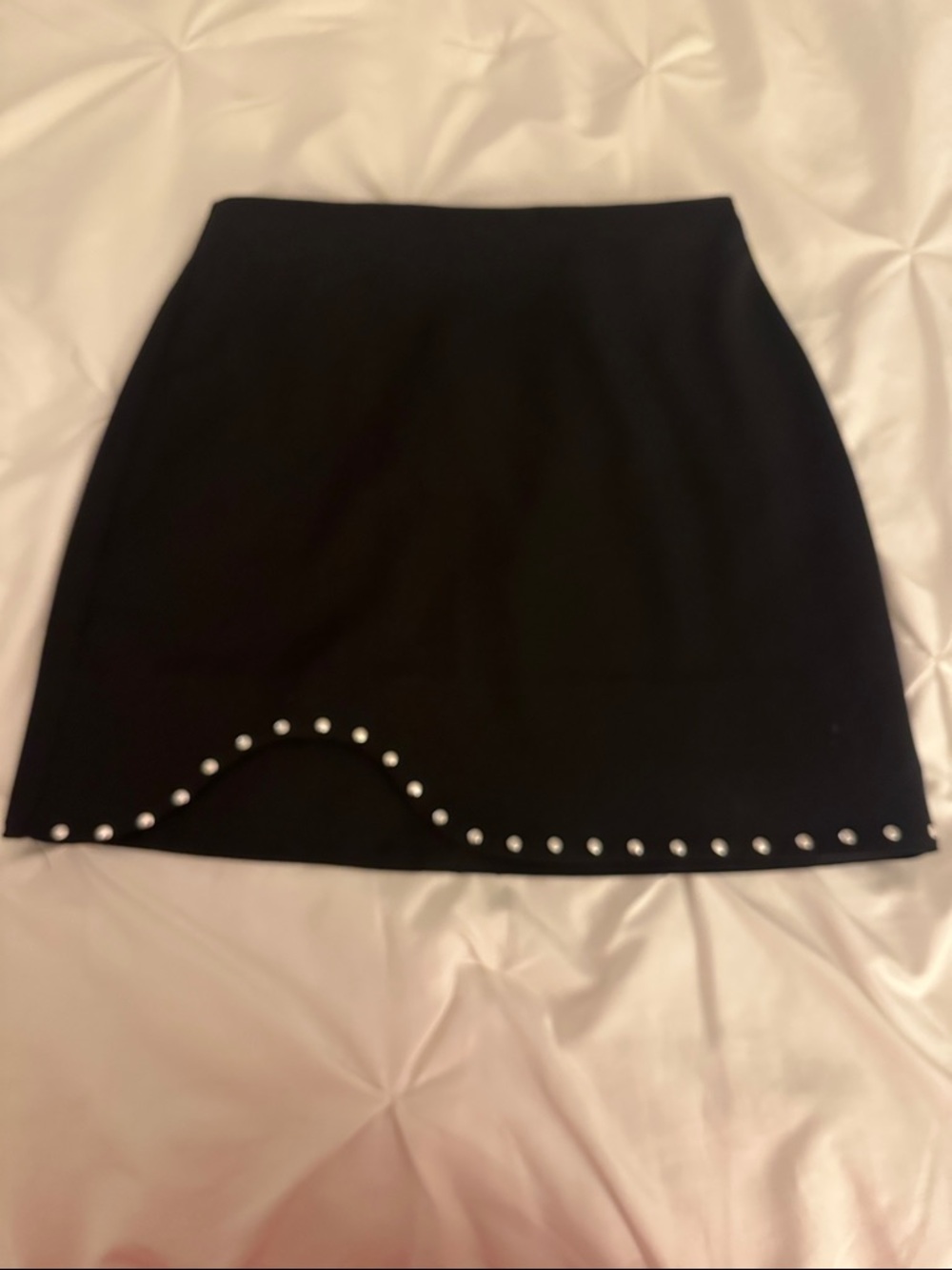 Zara Black Mini Skirt with Silver Stud Detail